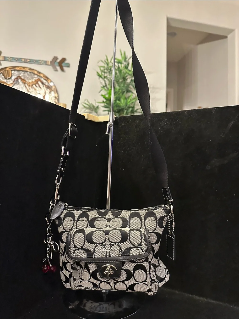Coach #182 Penelope Signature Swingpack/Jacquard Crossbody with Turn-Lock Pocket